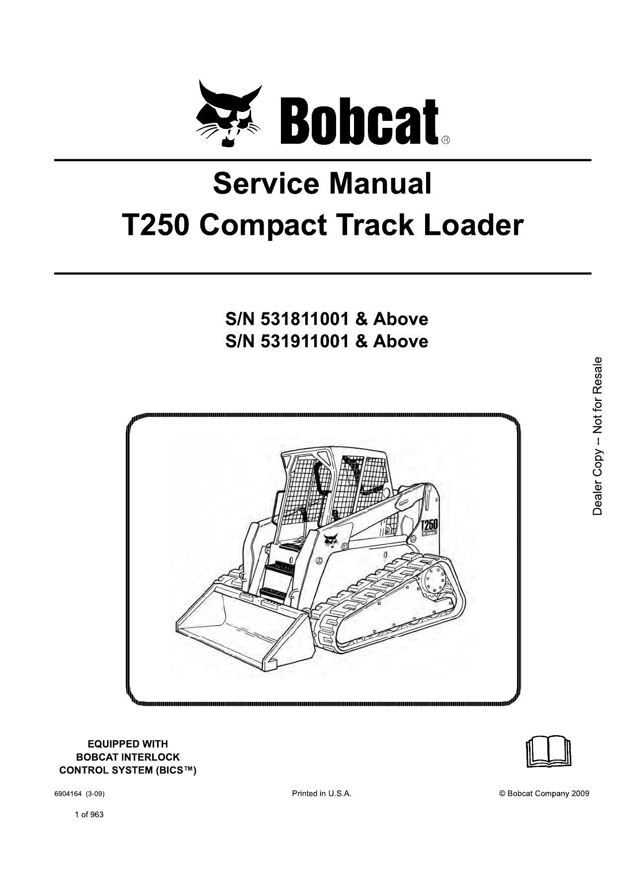 T250 Compact Track Loader Service Manual Bobcat 3